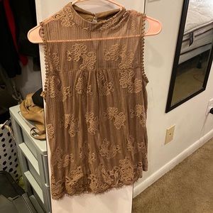 Very cute tan lace tank top